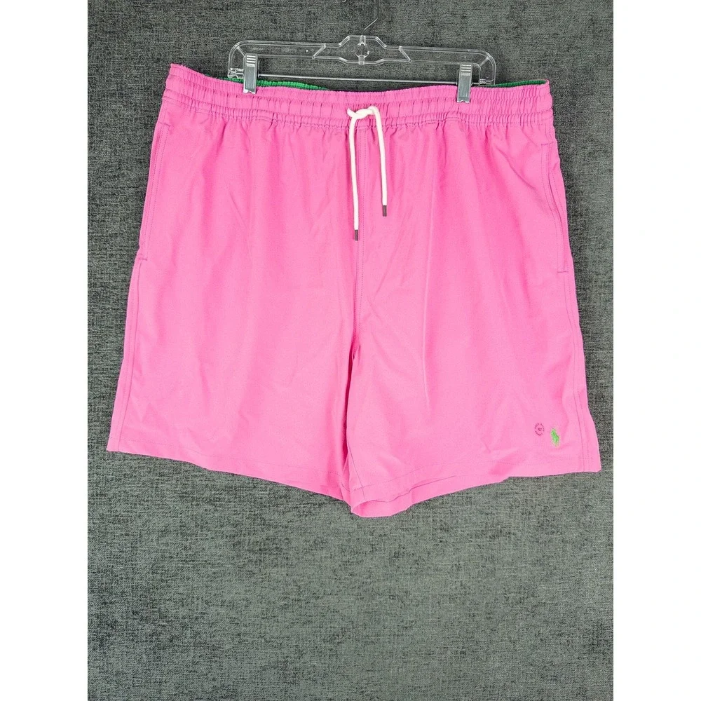 Polo Ralph Lauren Swim Trunks Shorts Mens XLT Pink Embroidered Pony Beach Preppy